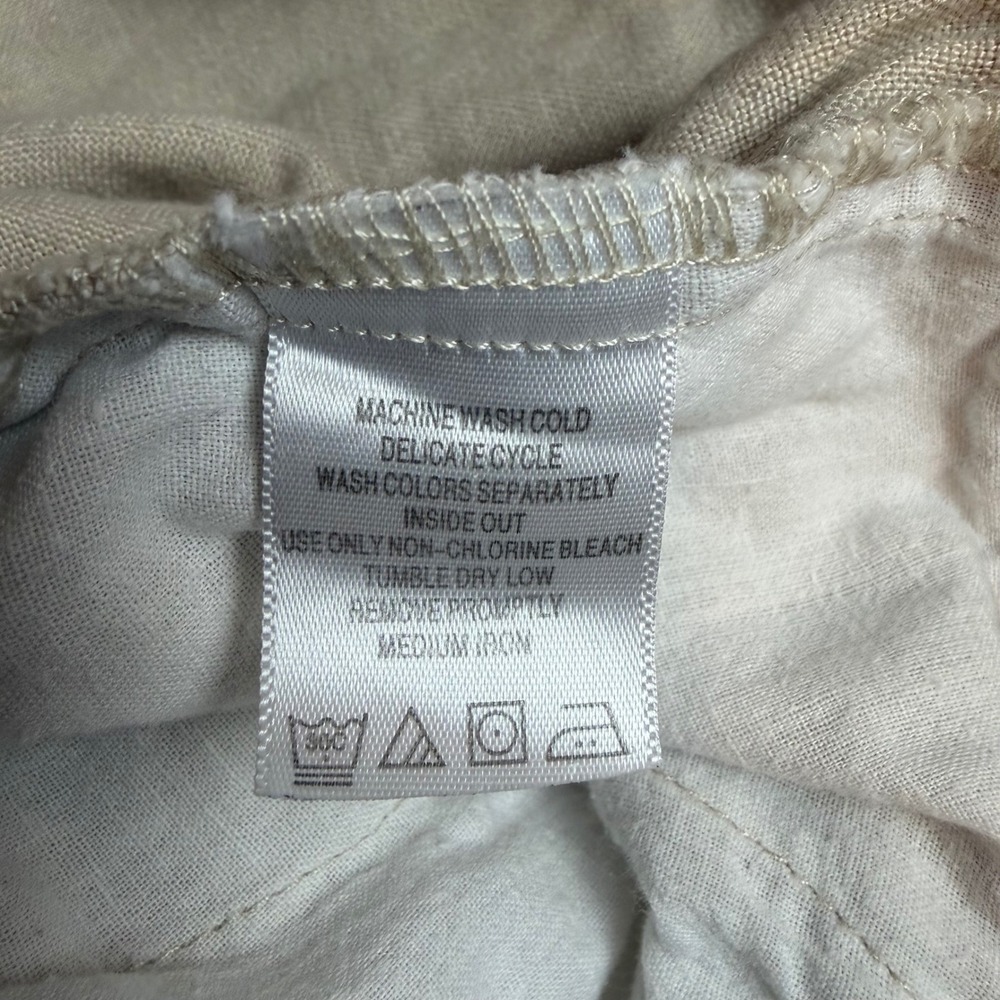 Chadwick's Womens 100% Linen Shorts Beige Button Front Drawstring Size 10 - Picture 4 of 9